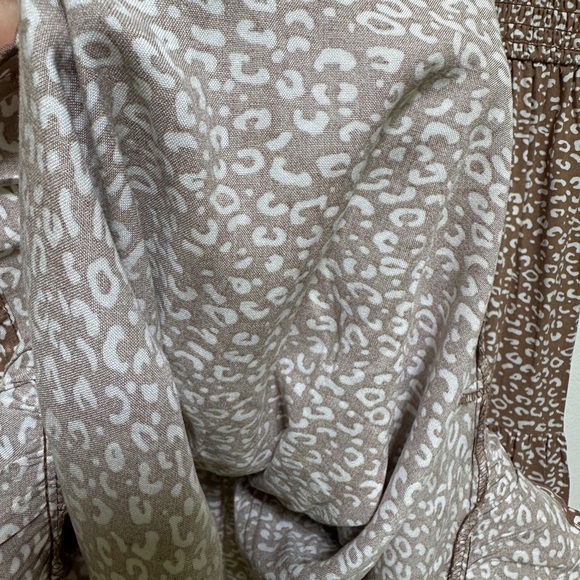 Japna | Brown Ditsy Print Tiered Midi Dress | Puff Sleeve Boho Style | Size M - Picture 8 of 10